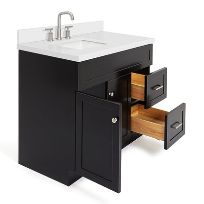 Bradford 42-Inch Black bathroom vanity on white background – product photo 1
