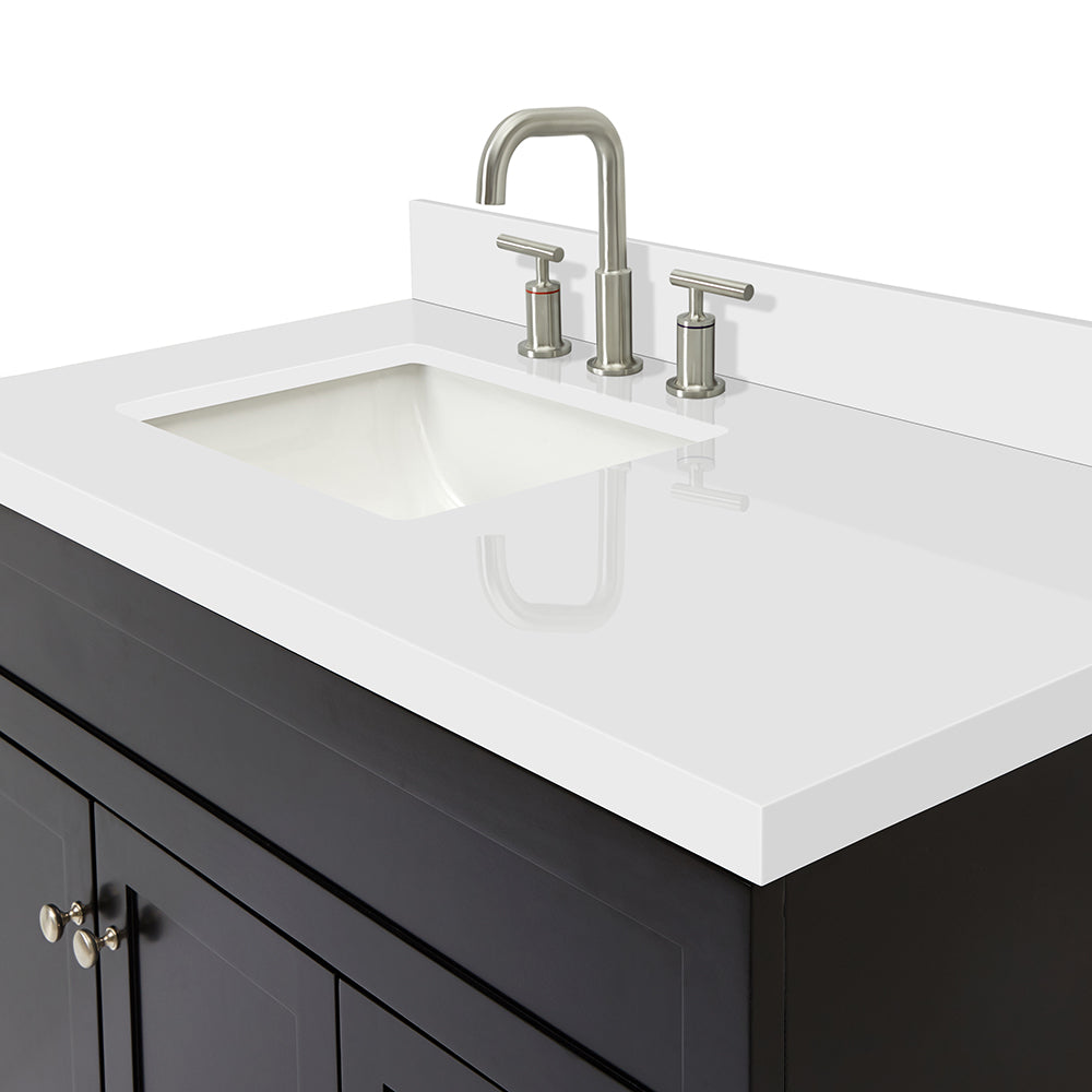 Bradford 42-Inch Black bathroom vanity on white background – product photo 5
