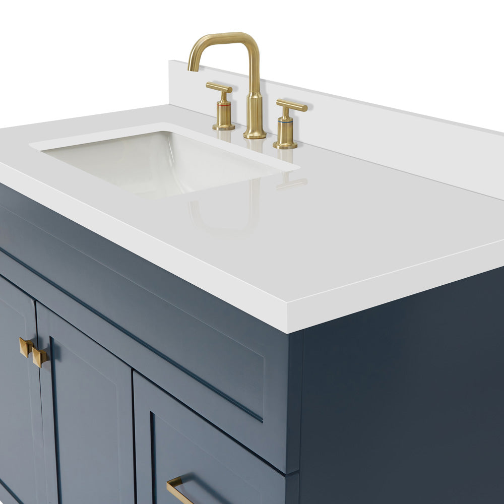 Bradford 42-Inch Midnight Blue bathroom vanity on white background – product photo 5