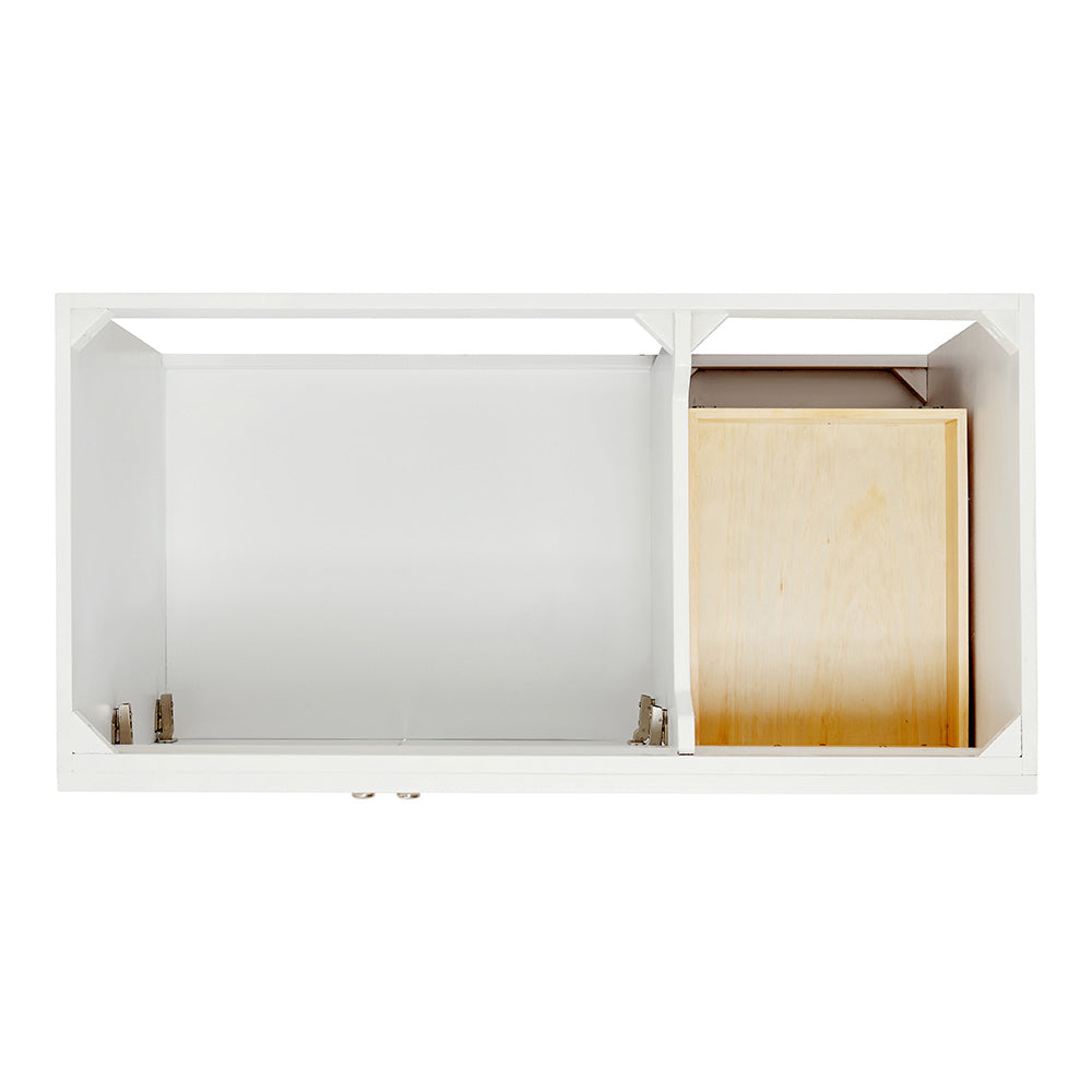 Bradford 42-Inch White bathroom vanity on white background – product photo 3