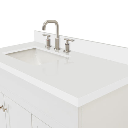 Bradford 42-Inch White bathroom vanity on white background – product photo 5