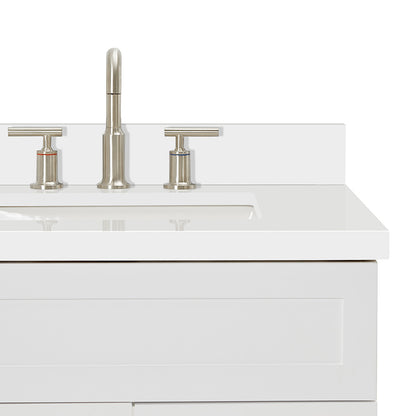 Bradford 42-Inch White bathroom vanity on white background – product photo 5