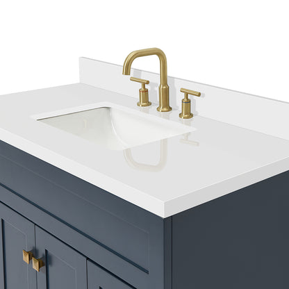 Bradford 42-Inch Midnight Blue bathroom vanity on white background – product photo 5
