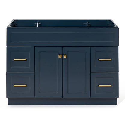 Bradford 48-inch Midnight Blue base cabinet on white back ground front view main image