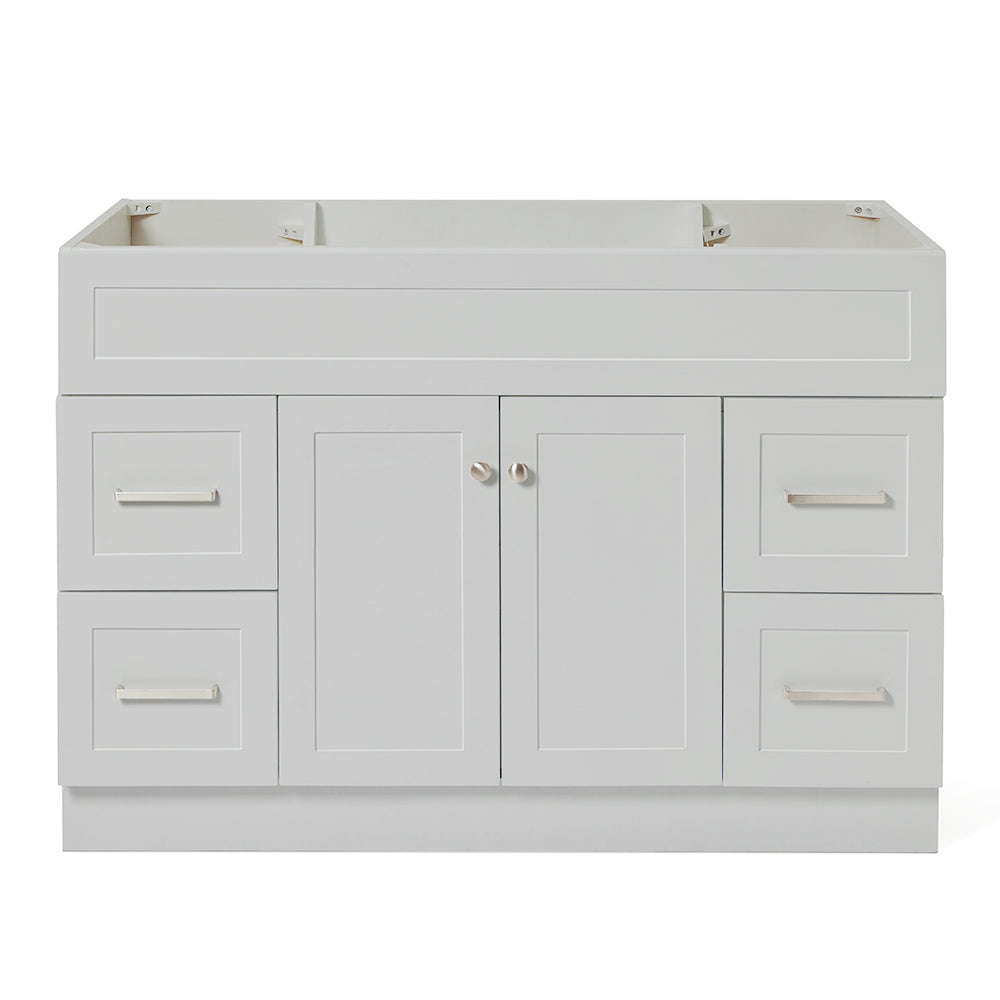 Bradford 48-inch Grey base cabinet on white back ground front view main image