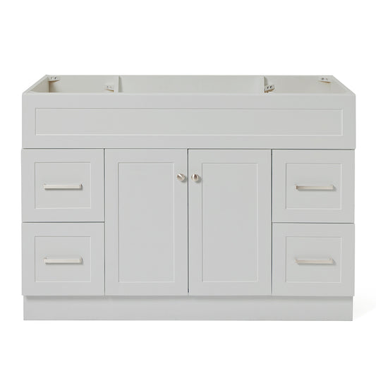 Bradford 48-inch Grey base cabinet on white back ground front view main image