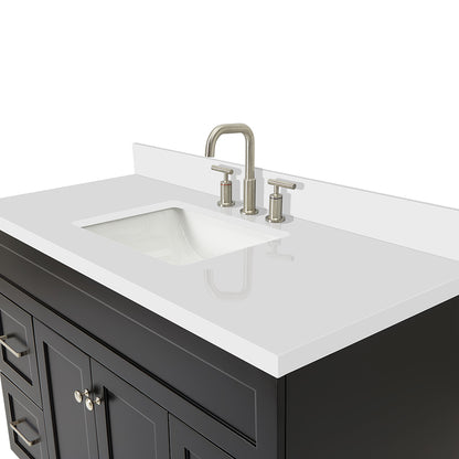 Bradford 48-Inch Black bathroom vanity on white background – product photo 4