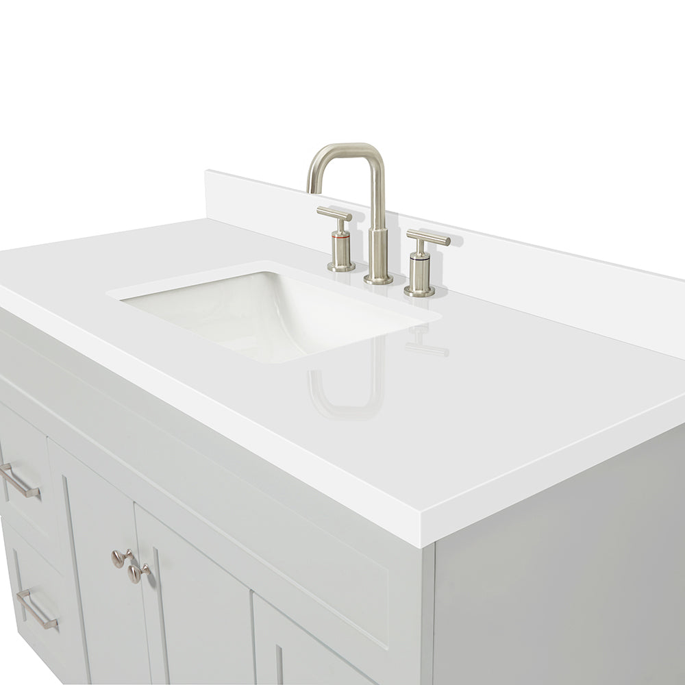 Bradford 48-Inch Grey bathroom vanity on white background – product photo 4