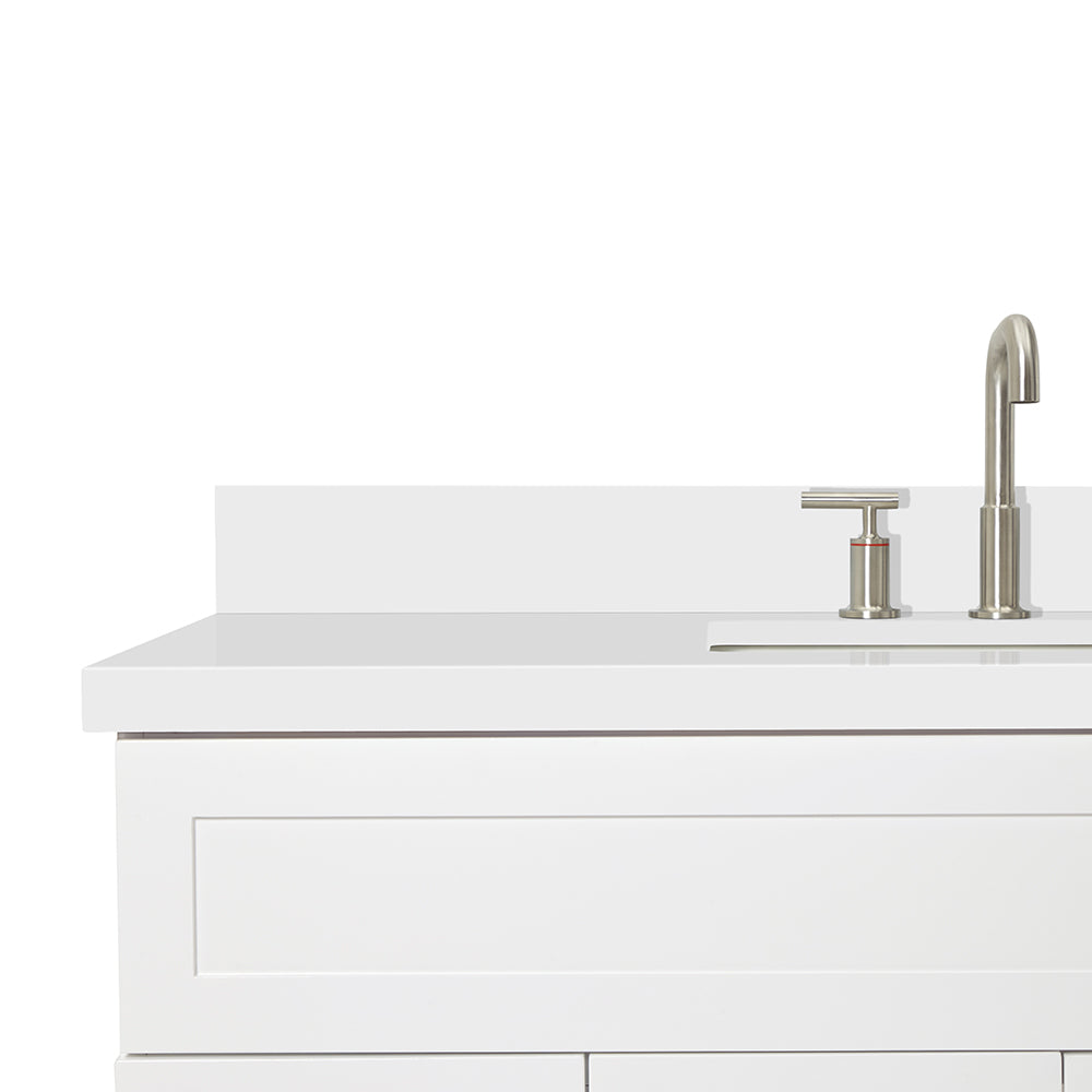 Bradford 48-Inch White bathroom vanity on white background – product photo 5