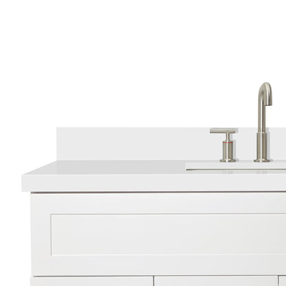 Bradford 48-Inch White bathroom vanity on white background – product photo 5