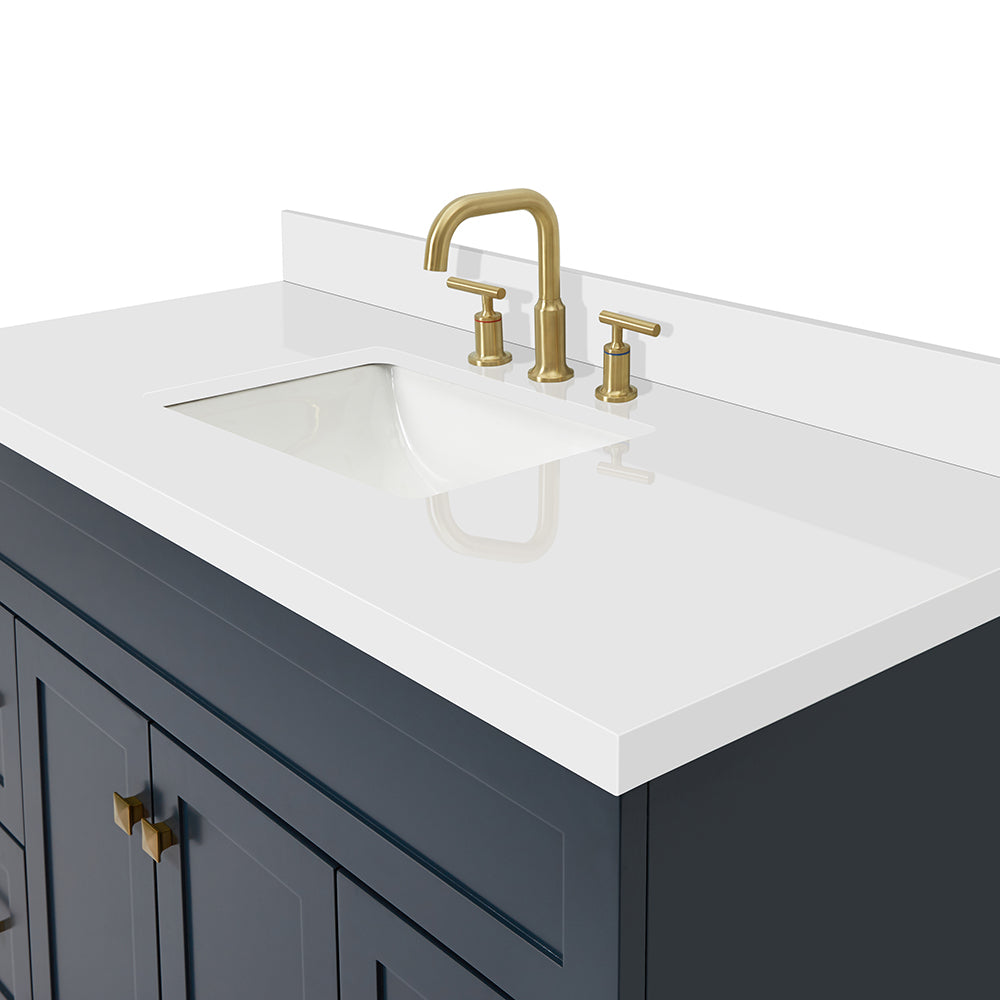 Bradford 48-Inch Midnight Blue bathroom vanity on white background – product photo 5