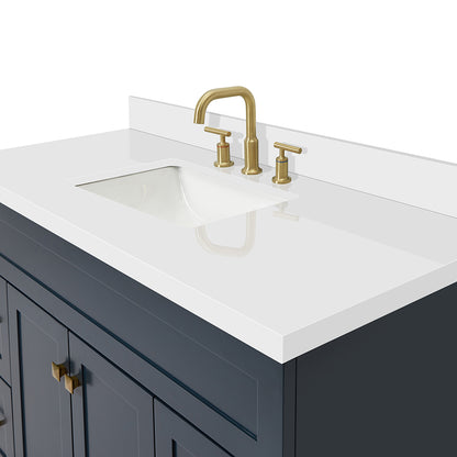 Bradford 48-Inch Midnight Blue bathroom vanity on white background – product photo 5