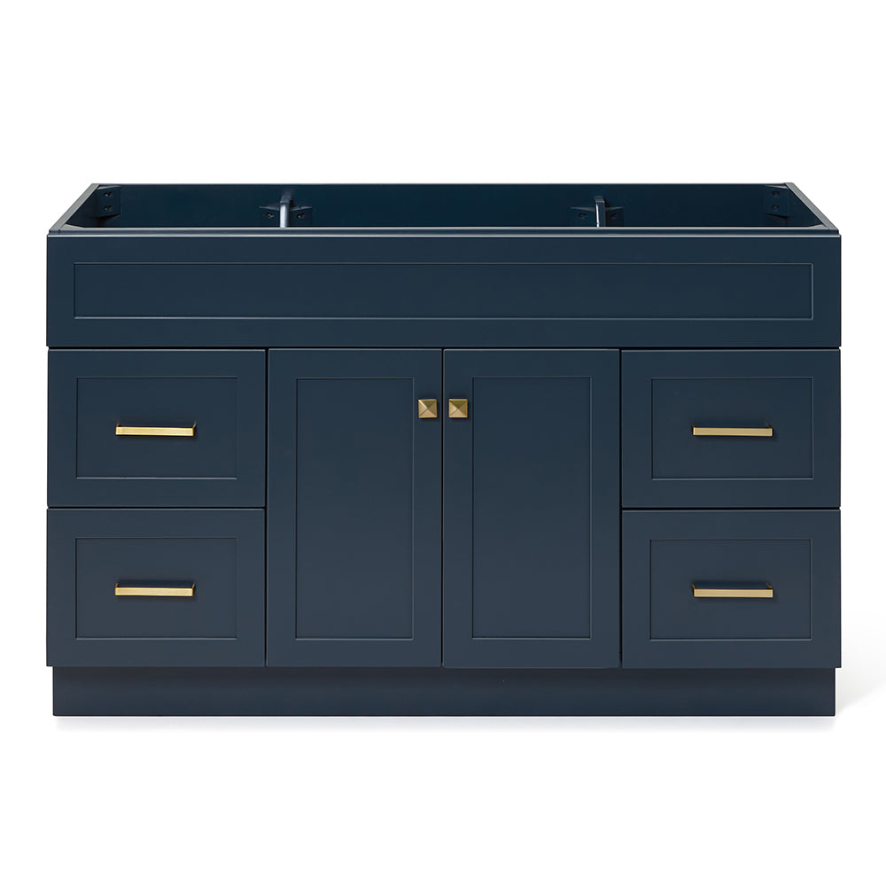 Bradford 54-inch Midnight Blue base cabinet on white back ground front view main image