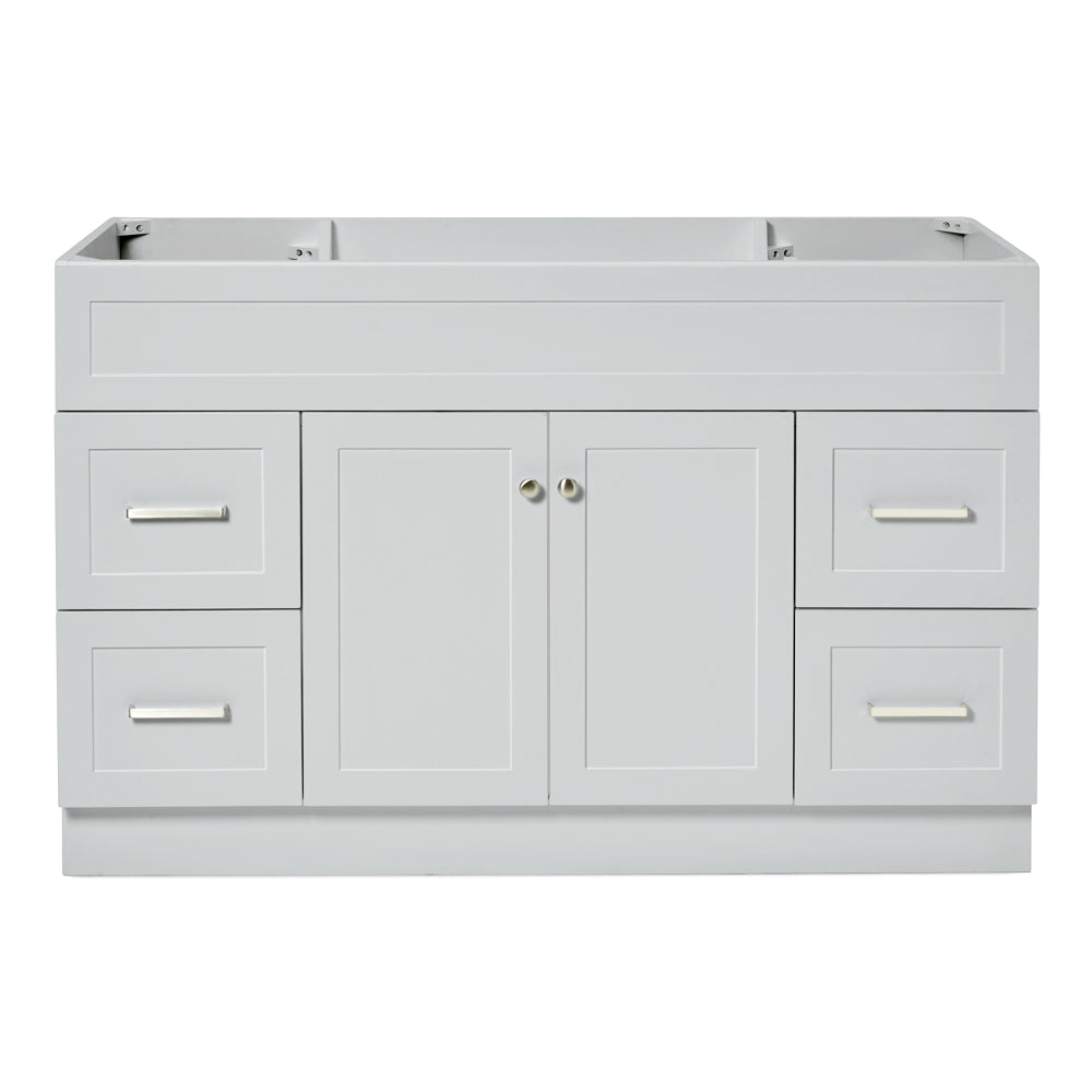 Bradford 54-inch Grey base cabinet on white back ground front view main image