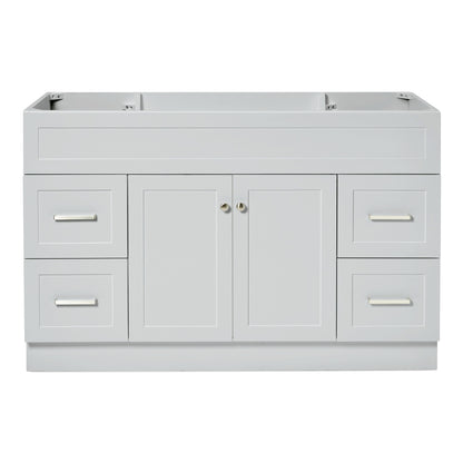 Bradford 54-inch Grey base cabinet on white back ground front view main image
