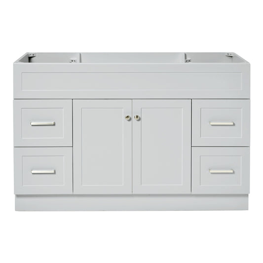 Bradford 54-inch Grey base cabinet on white back ground front view main image