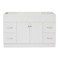 Bradford 54-inch White base cabinet on white back ground front view main image