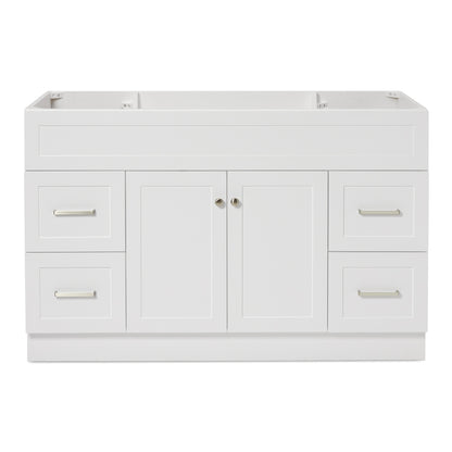 Bradford 54-inch White base cabinet on white back ground front view main image