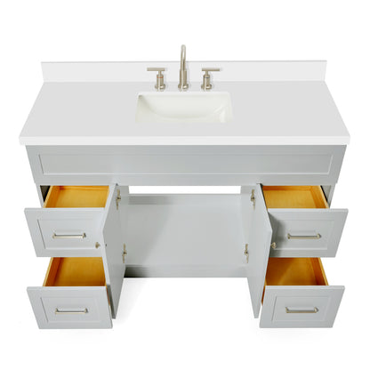 Bradford 54-Inch Grey bathroom vanity on white background – product photo 2
