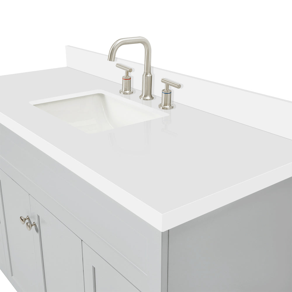 Bradford 54-Inch Grey bathroom vanity on white background – product photo 4
