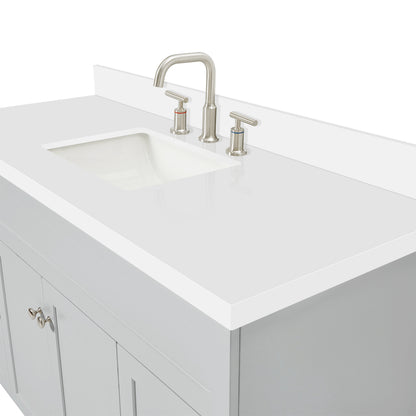 Bradford 54-Inch Grey bathroom vanity on white background – product photo 4