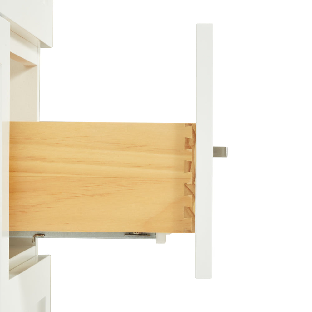 Bradford 54-Inch White bathroom vanity on white background – product photo 3