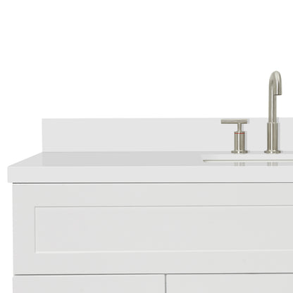 Bradford 54-Inch White bathroom vanity on white background – product photo 4