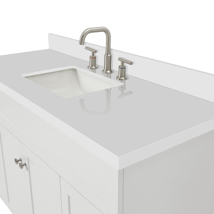 Bradford 54-Inch White bathroom vanity on white background – product photo 5