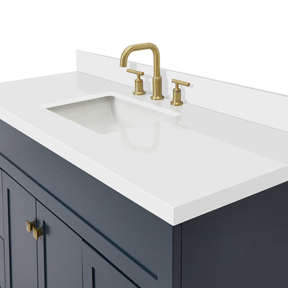 Bradford 54-Inch Midnight Blue bathroom vanity on white background – product photo 5