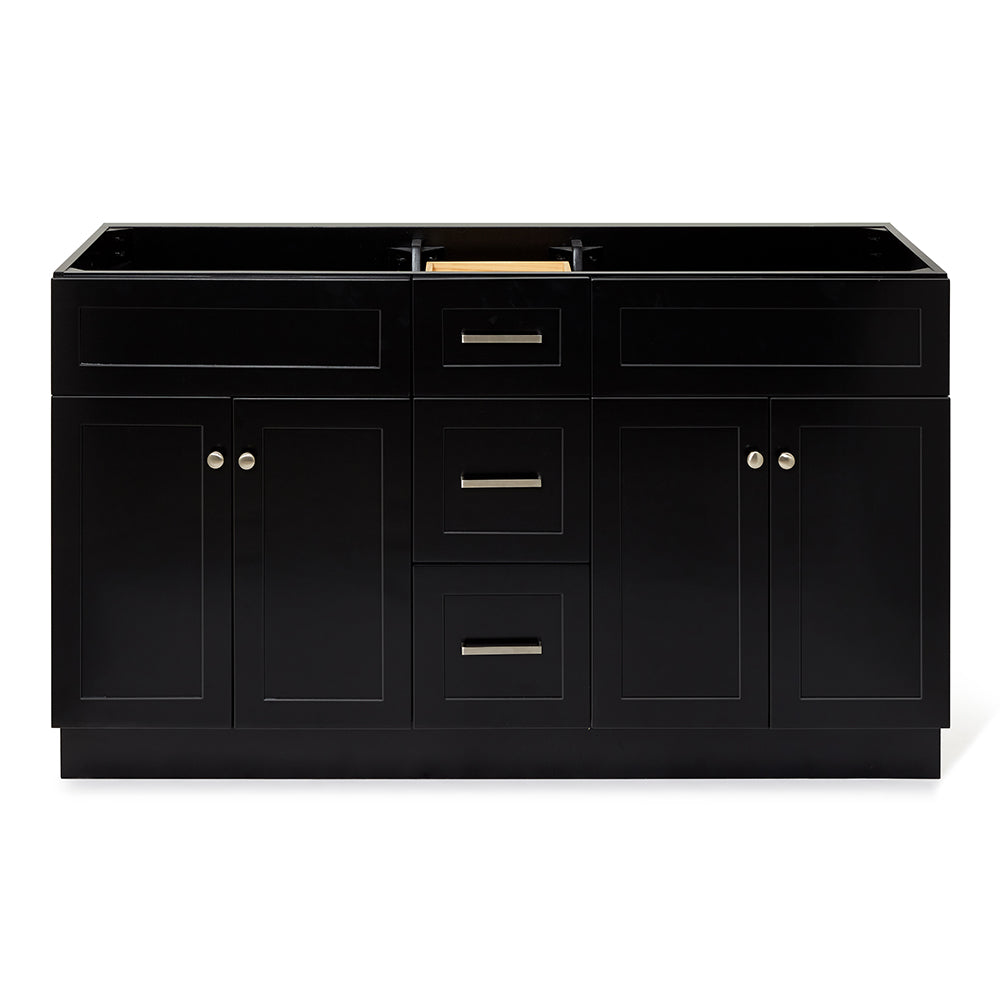 Bradford 60-inch Black base cabinet on white back ground front view main image
