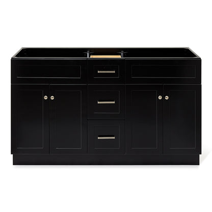 Bradford 60-inch Black base cabinet on white back ground front view main image