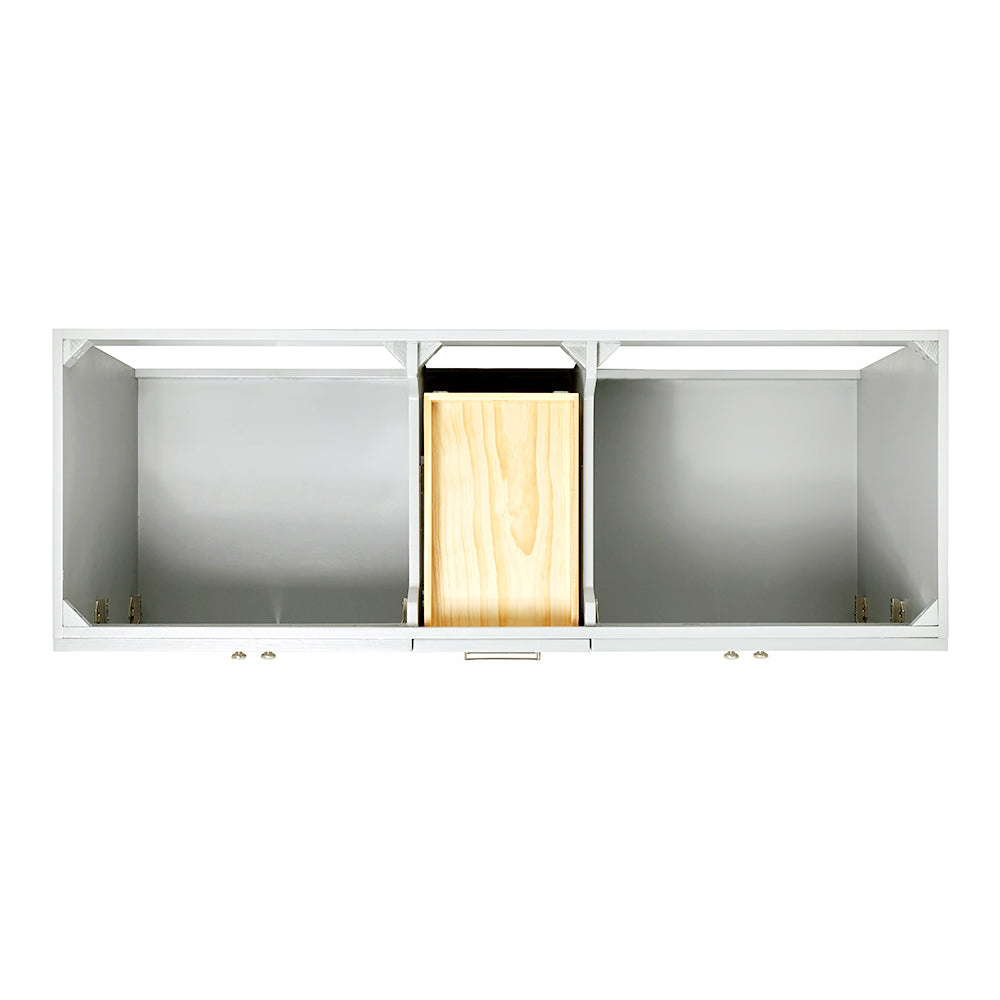 Bradford 60-inch Grey base cabinet on white back ground top down