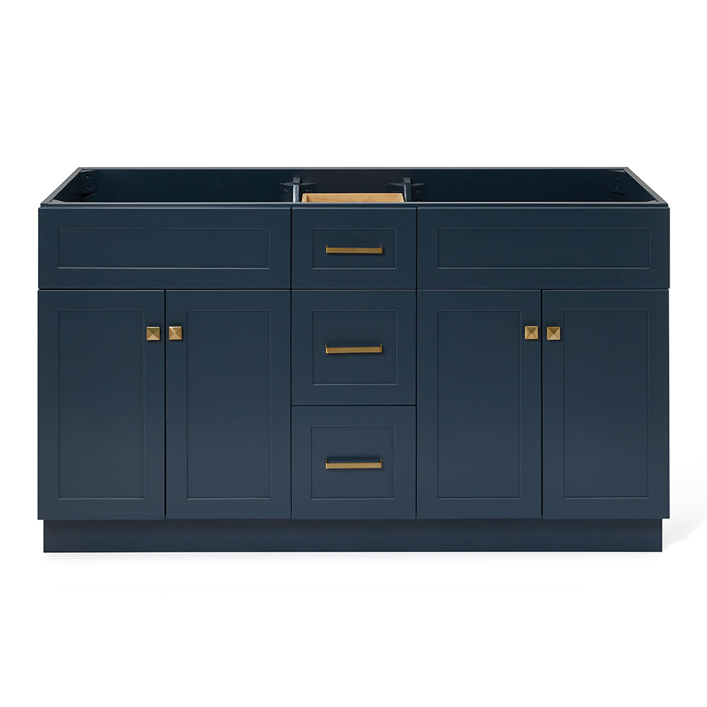 Bradford 60-inch Midnight Blue base cabinet on white back ground front view main image