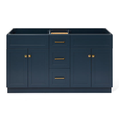 Bradford 60-inch Midnight Blue base cabinet on white back ground front view main image