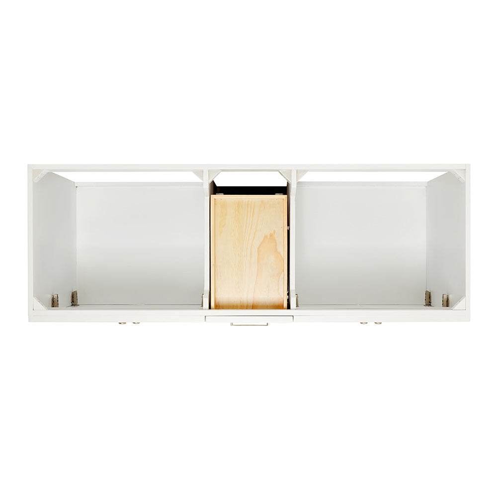 Bradford 60-inch White base cabinet on white back ground top down