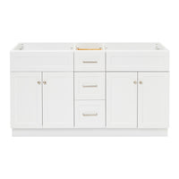 Bradford 60-inch White base cabinet on white back ground front view main image