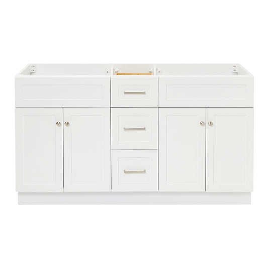 Bradford 60-inch White base cabinet on white back ground front view main image