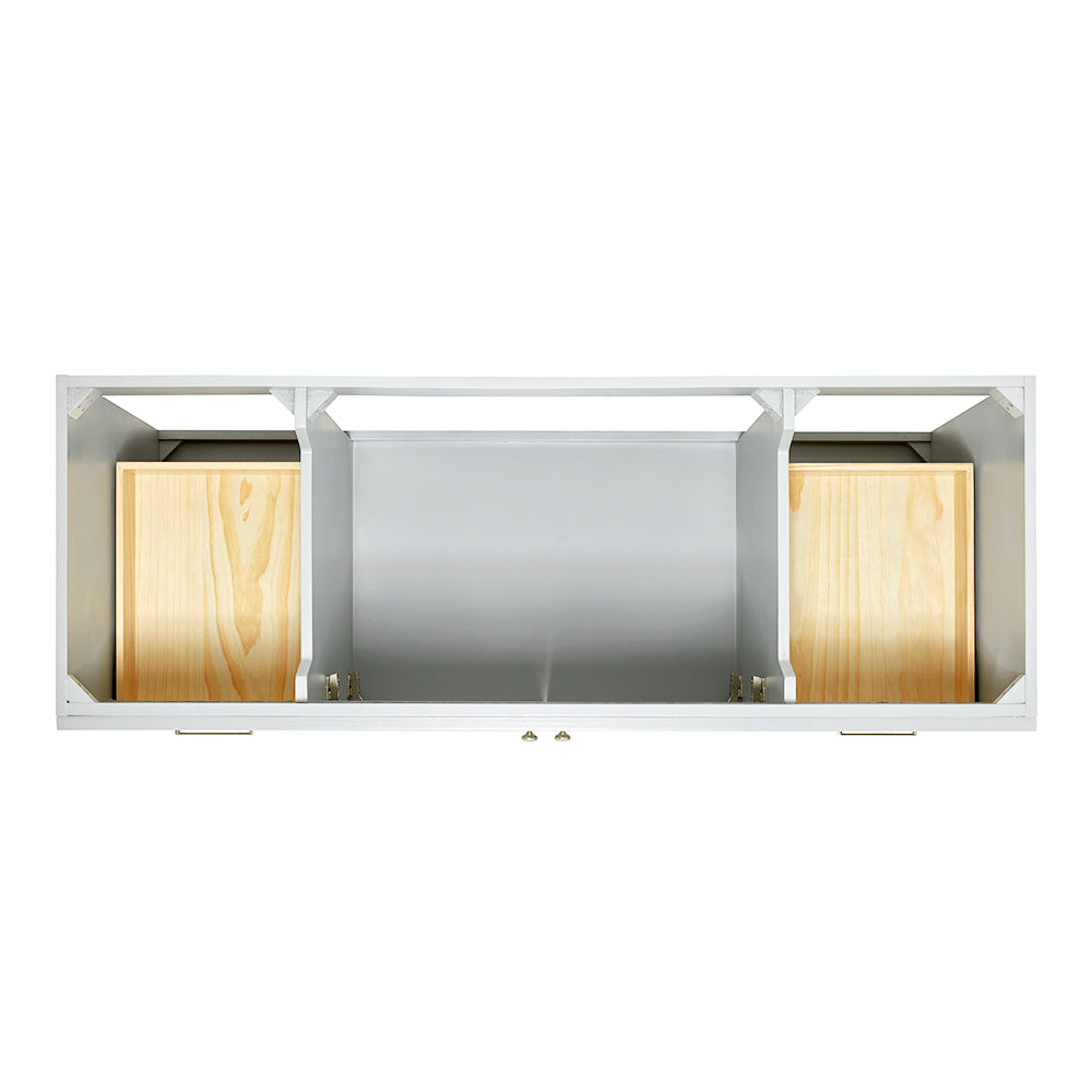 Bradford 60-inch Grey base cabinet on white back ground top down