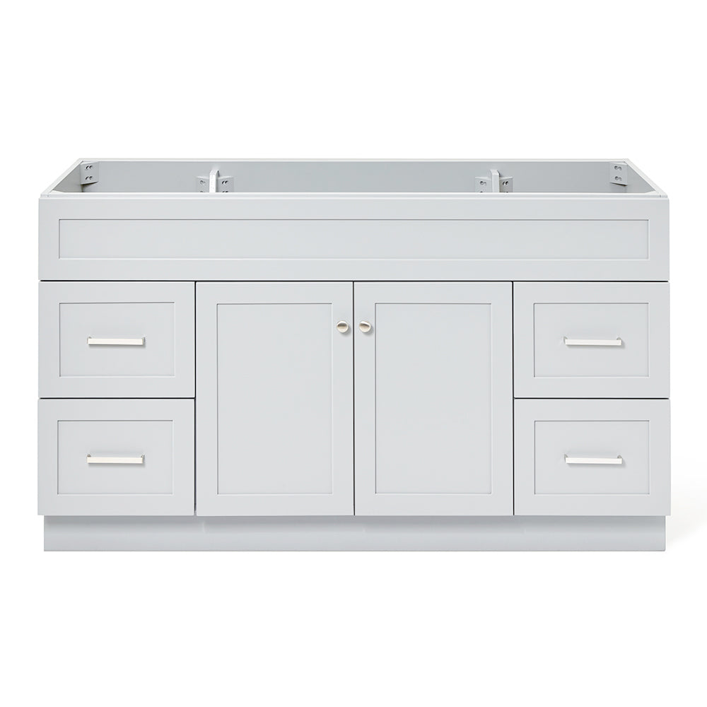 Bradford 60-inch Grey base cabinet on white back ground front view main image