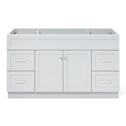 Bradford 60-inch Grey base cabinet on white back ground front view main image