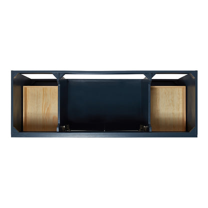 Bradford 60-inch Midnight Blue base cabinet on white back ground top down