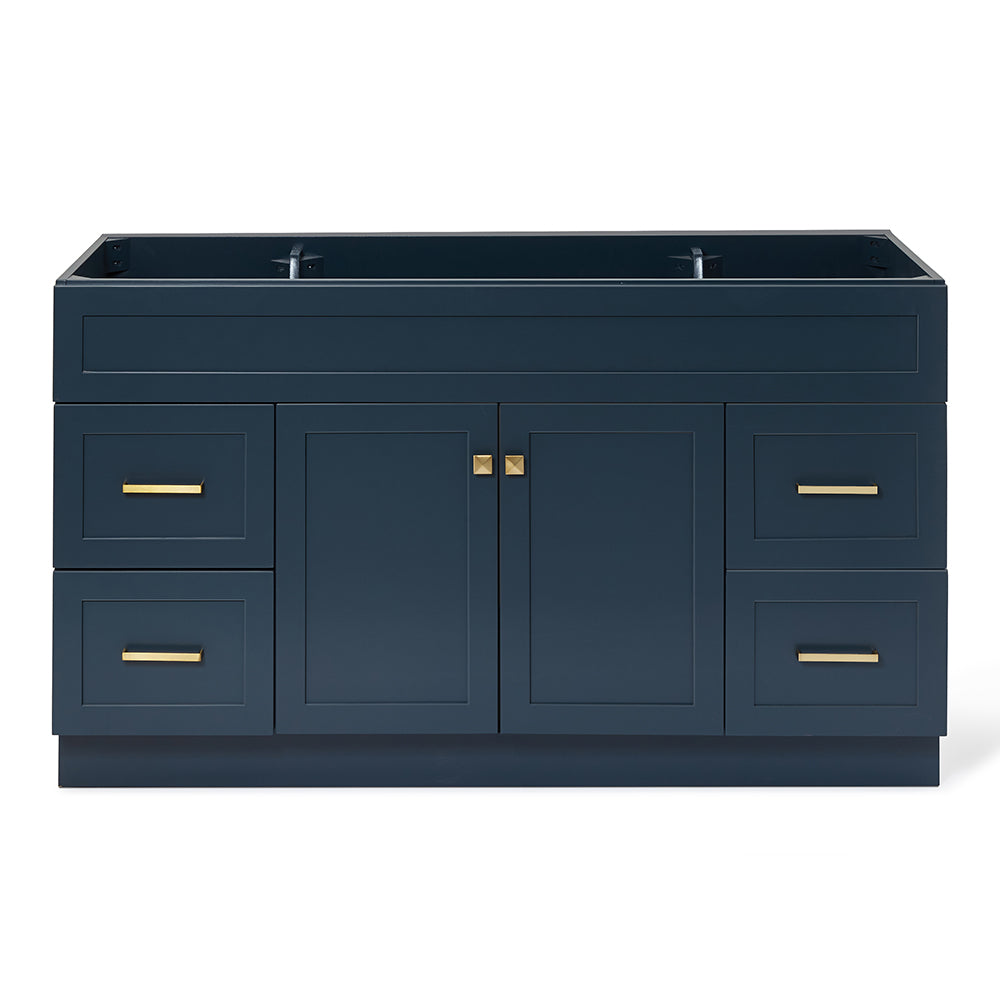 Bradford 60-inch Midnight Blue base cabinet on white back ground front view main image