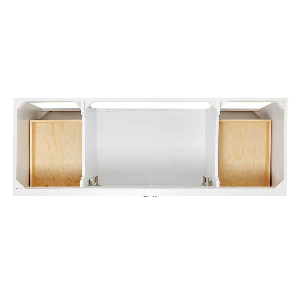 Bradford 60-inch White base cabinet on white back ground top down