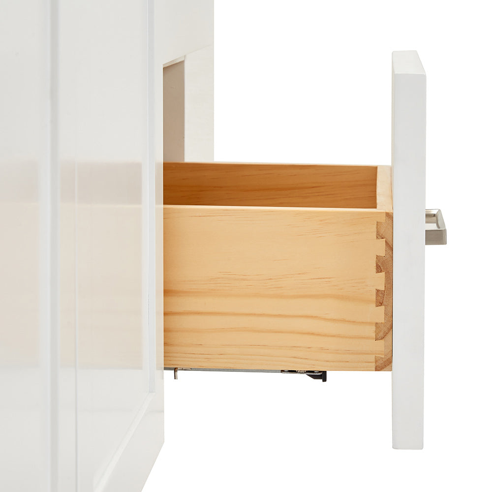 Bradford 60-inch White base cabinet on detail 1