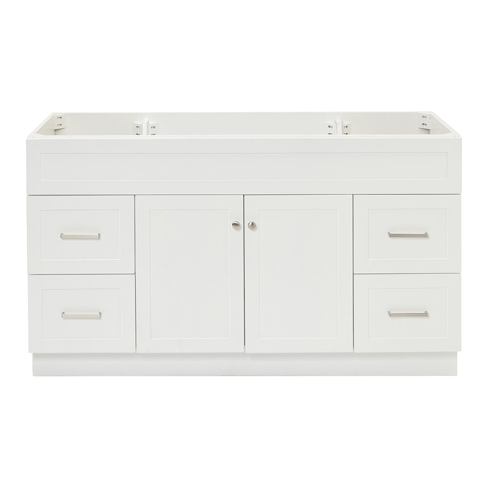 Bradford 60-inch White base cabinet on white back ground front view main image