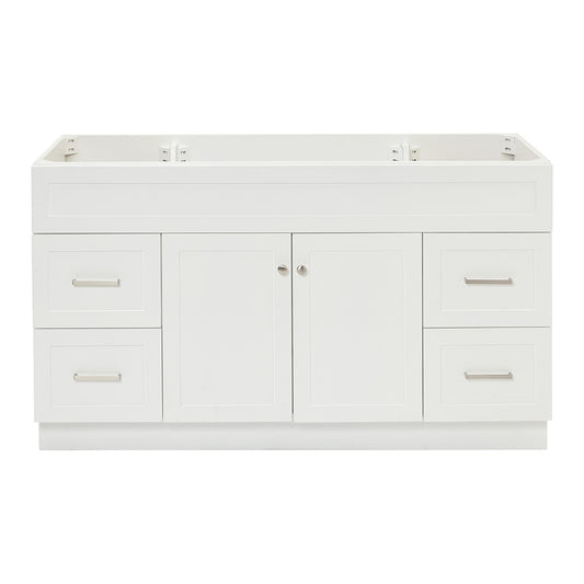 Bradford 60-inch White base cabinet on white back ground front view main image