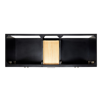 Bradford 60-Inch Black bathroom vanity on white background – product photo 3