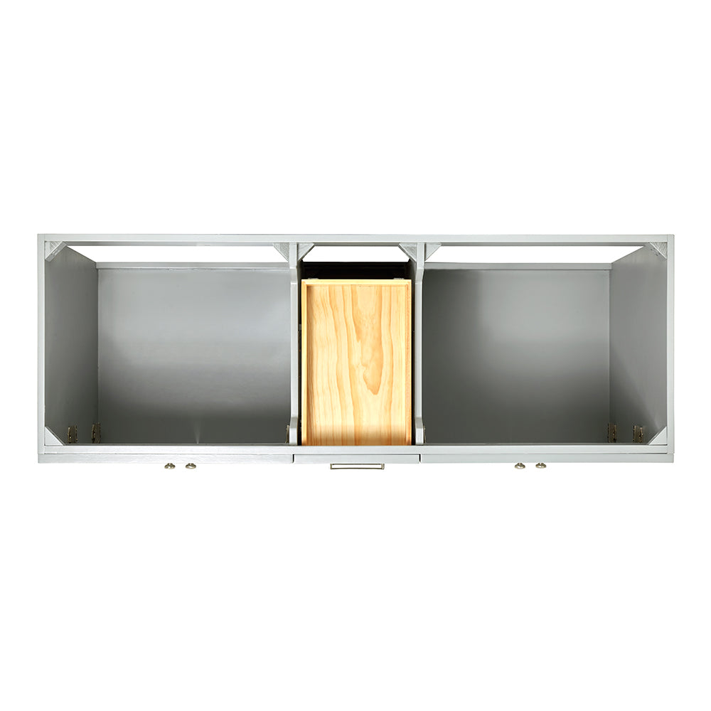 Bradford 60-Inch Grey bathroom vanity on white background – product photo 3