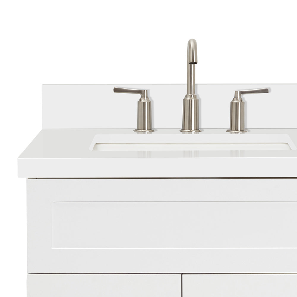 Bradford 60-Inch White bathroom vanity on white background – product photo 5