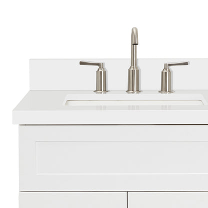 Bradford 60-Inch White bathroom vanity on white background – product photo 5